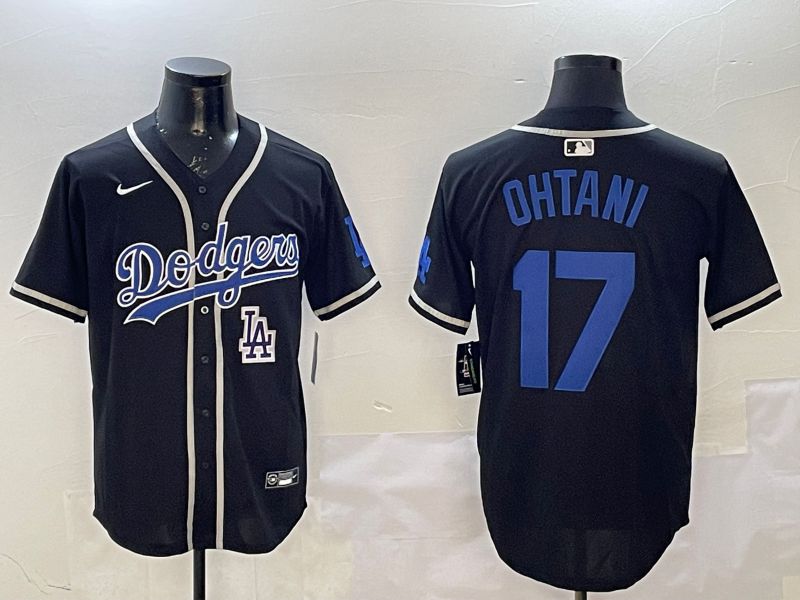 Men Los Angeles Dodgers #17 Ohtani Black Fashion Game 2025 Nike MLB Jersey style 8